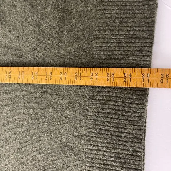 Madewell Wool Alpaca Sweater Relaxed Crewneck Green Balloon Sleeves Cozy Womens - Picture 9 of 10